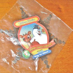 Golden Books Holiday Classics Promo Snowflake Badge Advertising Video Release